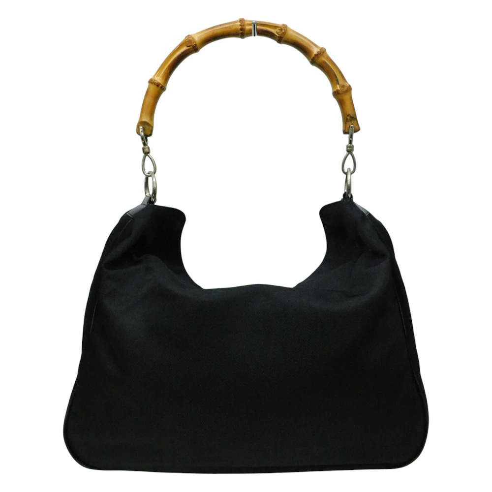 Gucci Shoulder Tote 1705 Black Handbag Bamboo 001 Bag 1577 Black